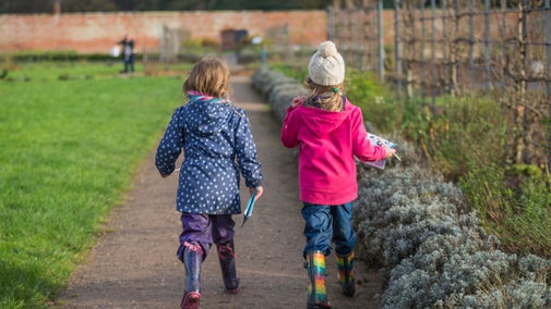Children in the garden at Attingham Park, Shropshire